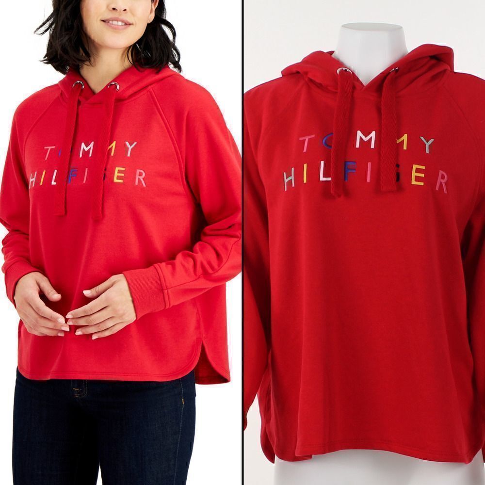 Tommy Hilfiger Scarlet Relaxed Lettering Hoodie